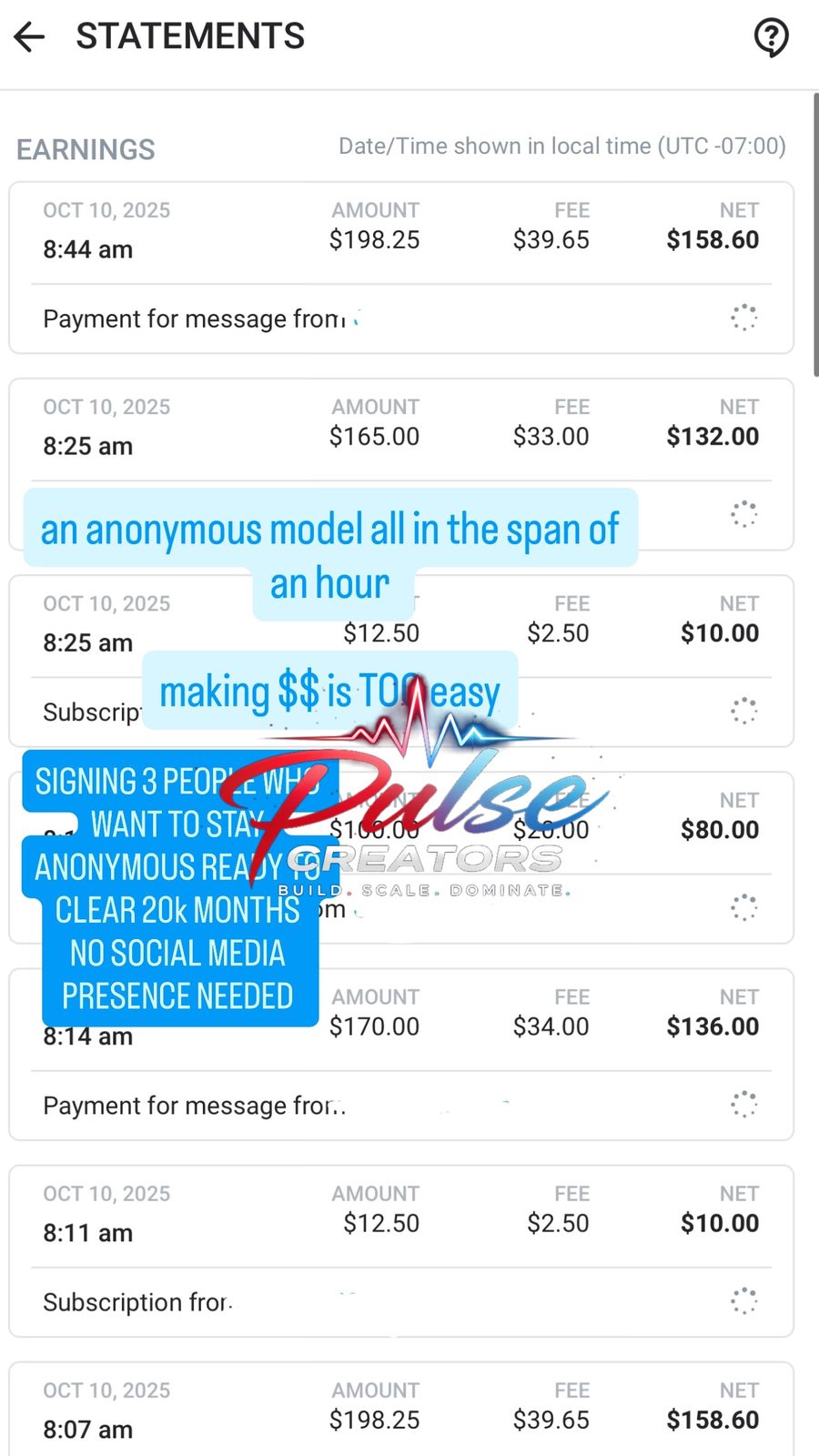 $600+ net in one hour